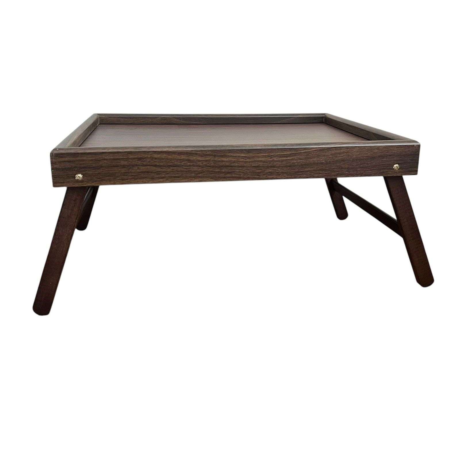 Foldable Wooden Bed Tray Table, Portable Breakfast Serving Tray