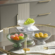Three Different Colors Of Fruit Bowl Trays are Organized with Fruits.
