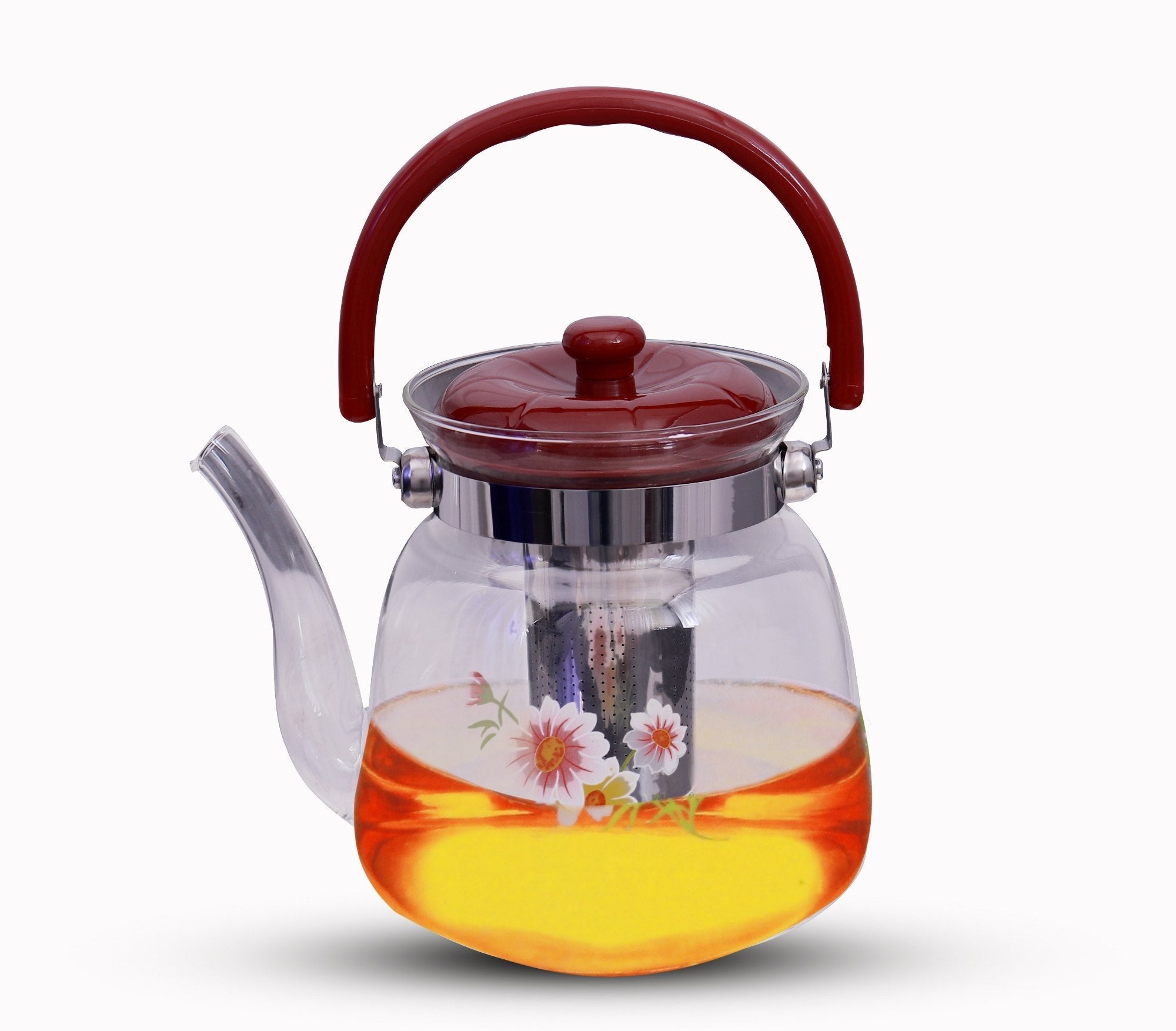 A Glass Tea Jug & Coffee Pot with Tea.