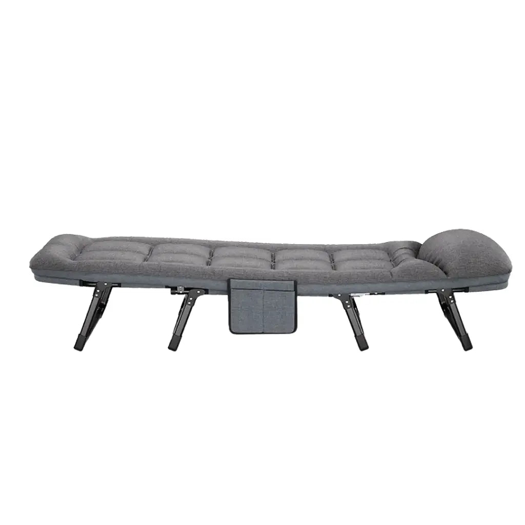 Green Lion Foldable Camping Bed with black metal legs on a white background