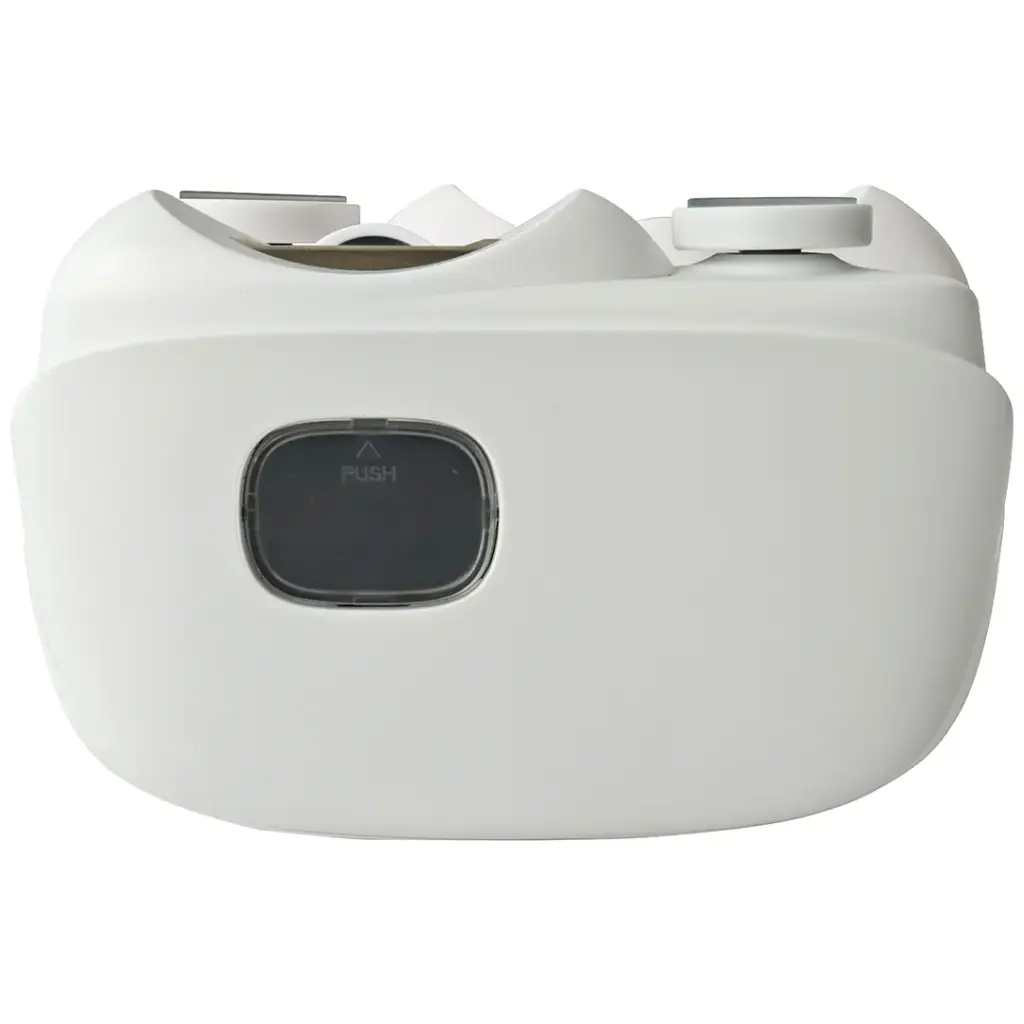 White Green Lion 2-in-1 Nail Clipper & Polisher with a push button on a white background