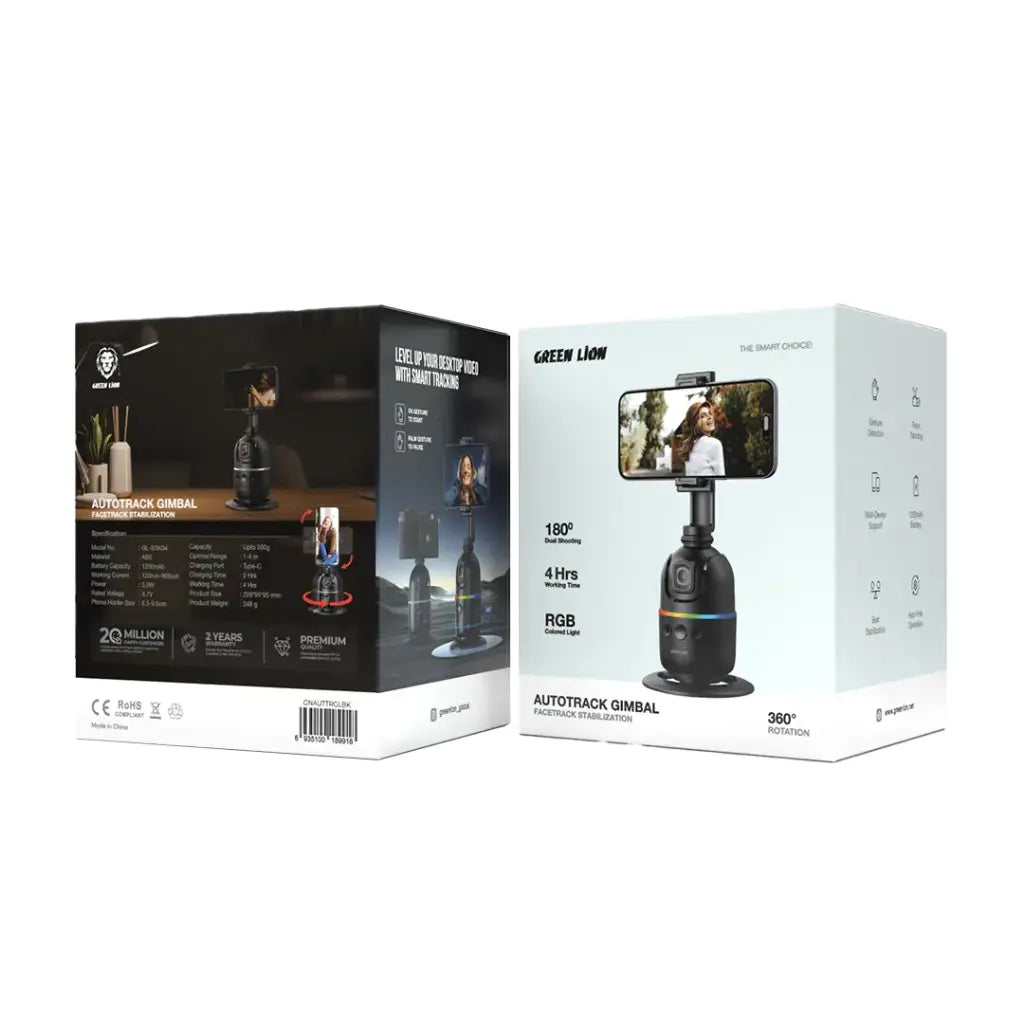 Green Lion AutoTrack Gimbal with Face Tracking, 360° Smart Phone Stabilizer - GL-SSK04