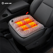 The Green Lion Electric Heat Pad Heating Seat Cushion, featuring the visible Green Lion branding, placed on a car seat
