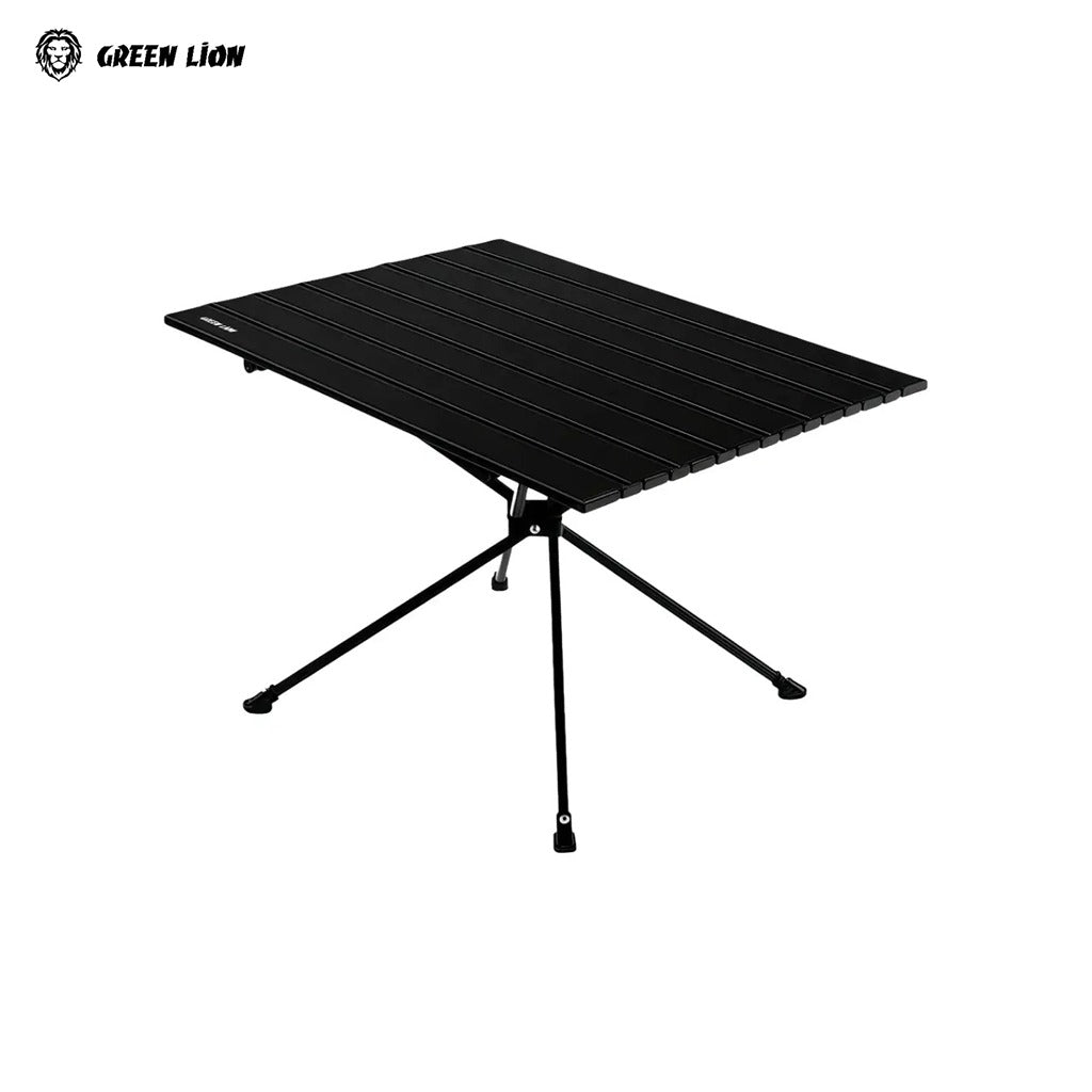 Green Lion Camp T2 Foldable Camping Table with Green Lion branding on a white background