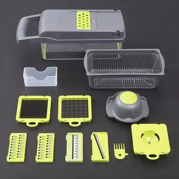 12in1 Multifunctional Kitchen Vegetable Slicer Dicer Adjustable Mandolin Chopper 