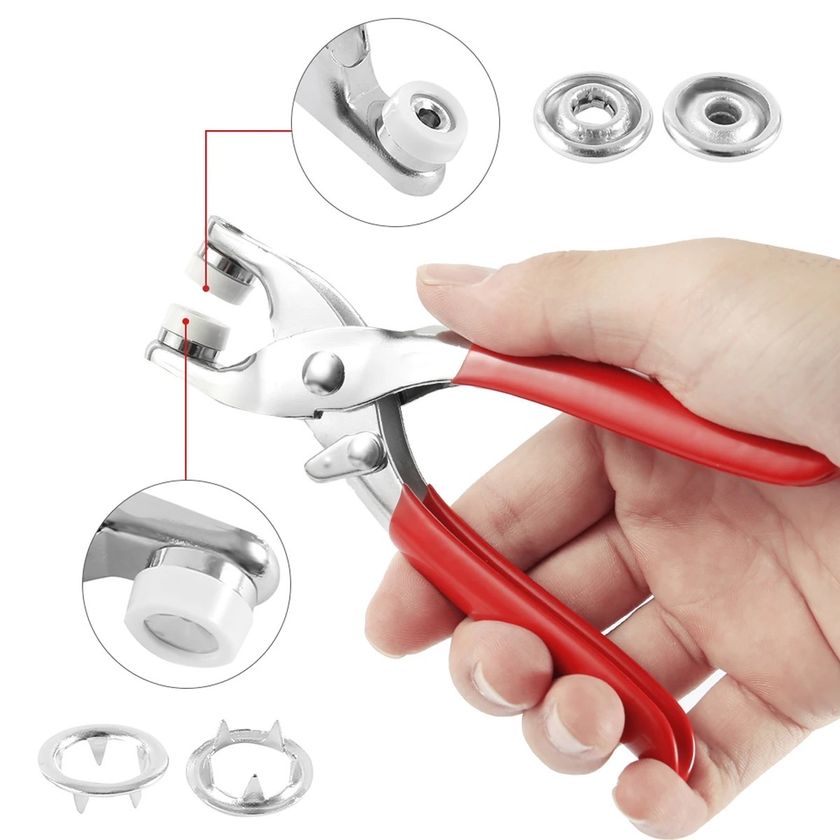 One Press Quick Button Fitter Plier, Stainless Steel Thickened Snap Button Fixer