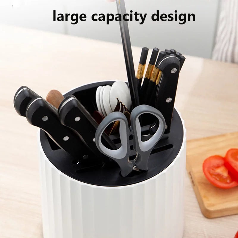 Kitchen Knife & Cutlery Organizer with utensils in it