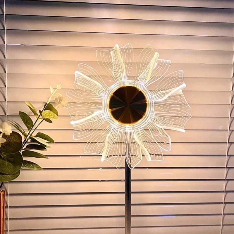 Sunflower Windmill LED Room Decor Lamp, 3 Colors Touch Control Lampshade Light for Bedside Table
