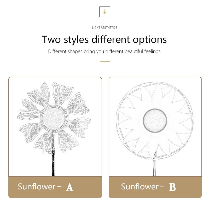 Sunflower Windmill LED Room Decor Lamp, 3 Colors Touch Control Lampshade Light for Bedside Table