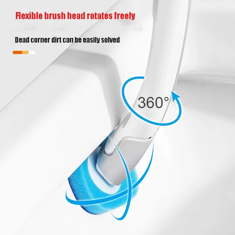 Disposable Head Toilet Cleaning Brush with Long Handle