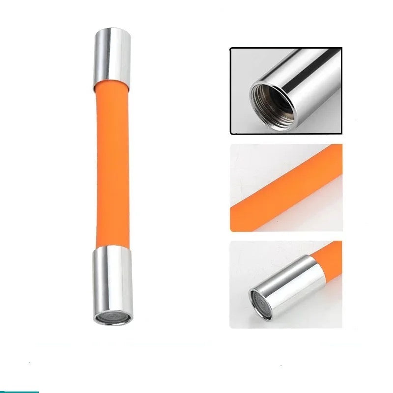 Image showing the closeup of various portions in Flexible Faucet Extender along with its compete view 