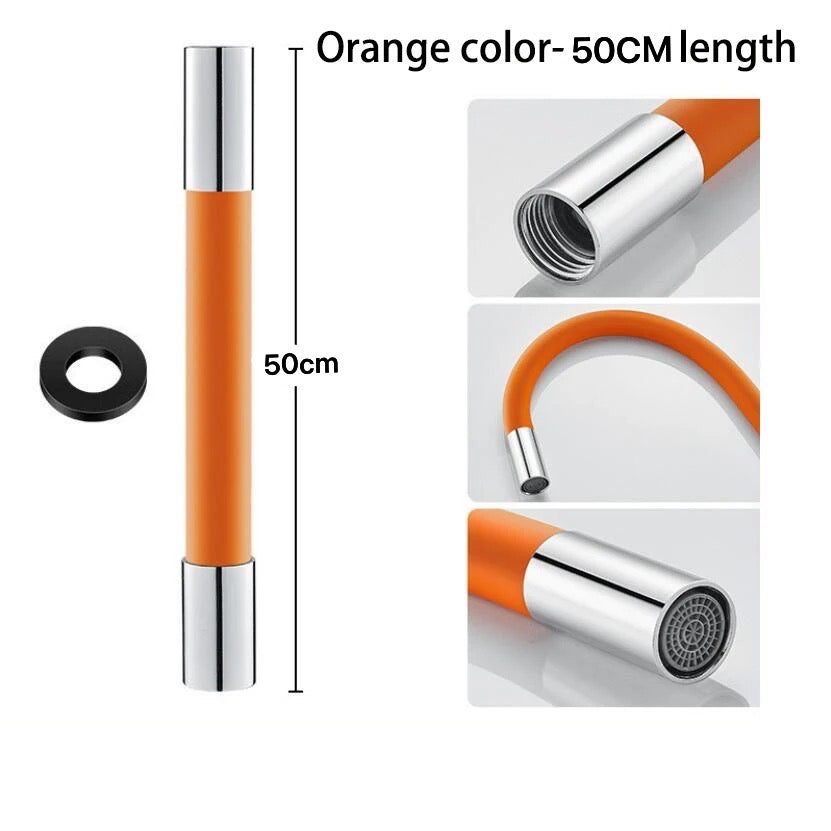 Image showing the closeup of various portions in Flexible Faucet Extender along with its compete size