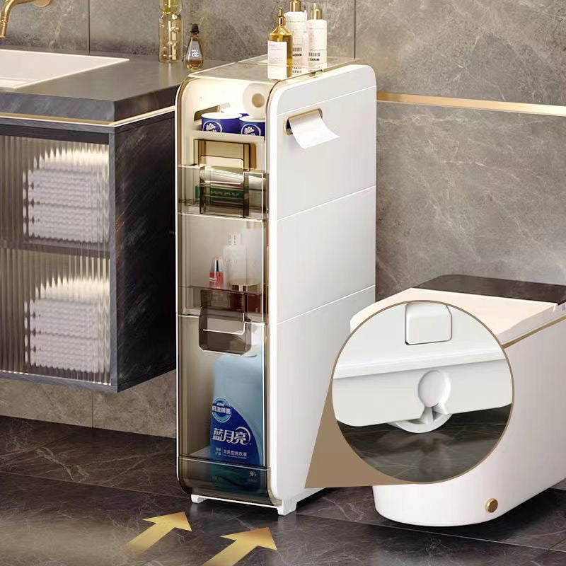 Drawer-type Movable Multi-layer Ultra-narrow Bathroom Storage Cabinet