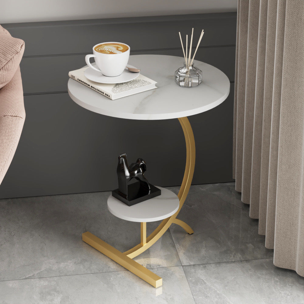 Featuring a formal Double Layer Sofa Side Table
