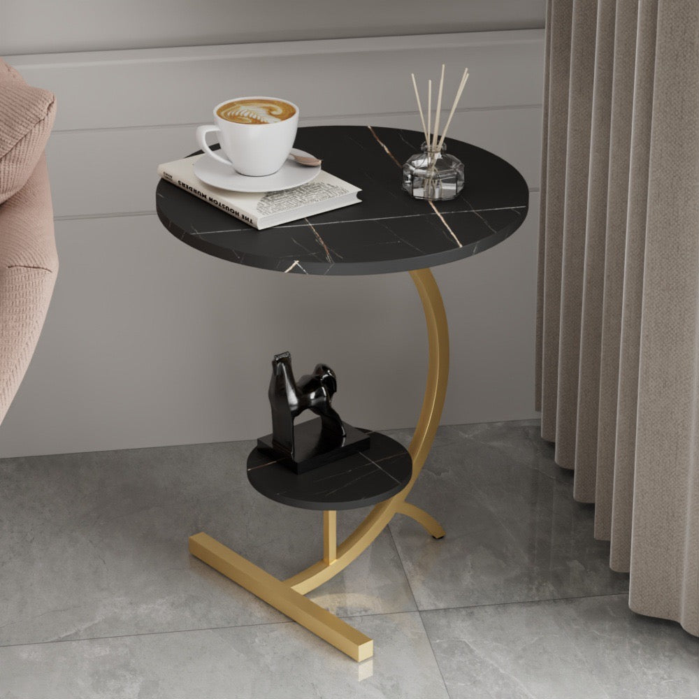 Featuring a formal Double Layer Sofa Side Table