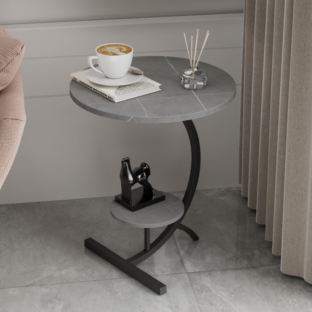 Featuring a formal Double Layer Sofa Side Table
