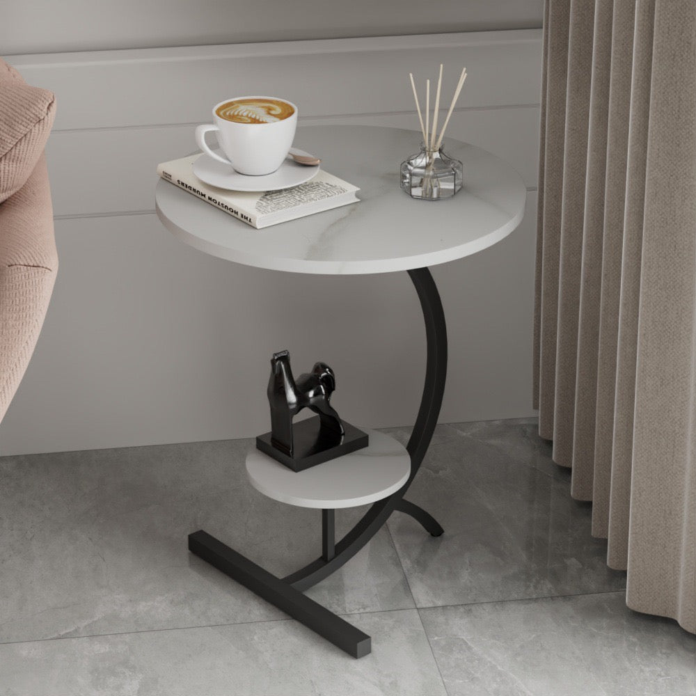 Featuring a formal Double Layer Sofa Side Table