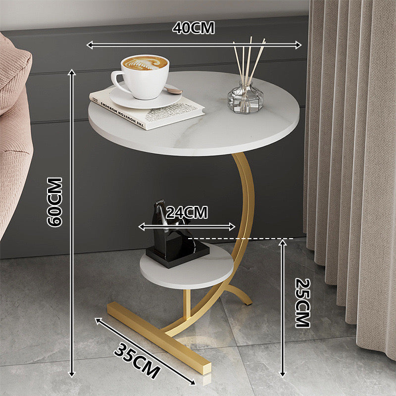 Double Layer Sofa Side Table - Size