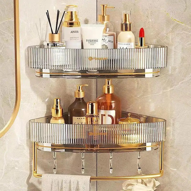 wall-mounted bathroom triangle shelf featuring