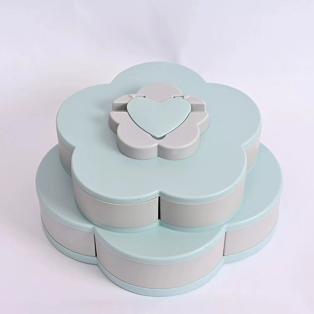 Flower Design Snack Box - Blue color