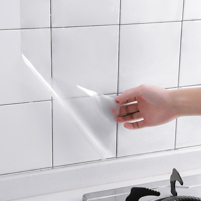 Transparent Kitchen Oil Proof Self Adhesive Wallpaper, Clear Glossy Film Covering