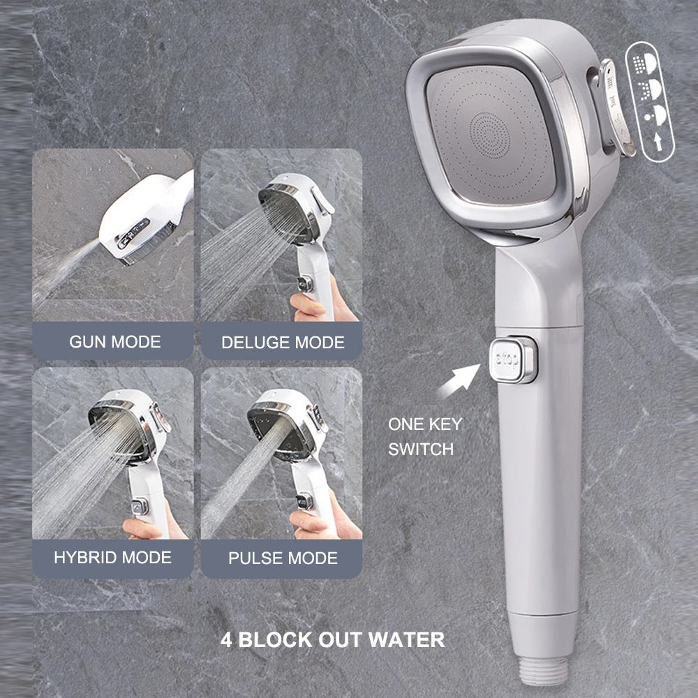 4 Modes High-Pressure Shower Head with different features