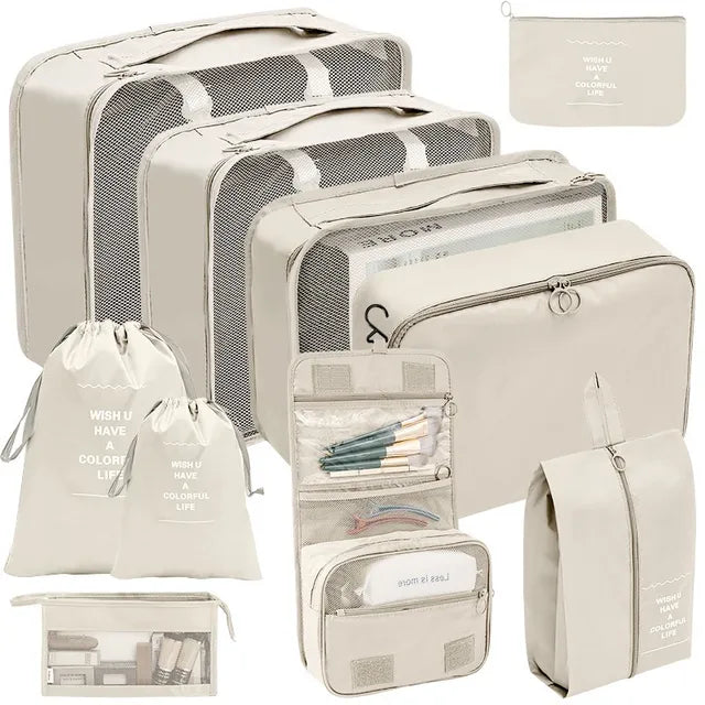 A group of 10 Pcs Travel Packing Organizer Bags