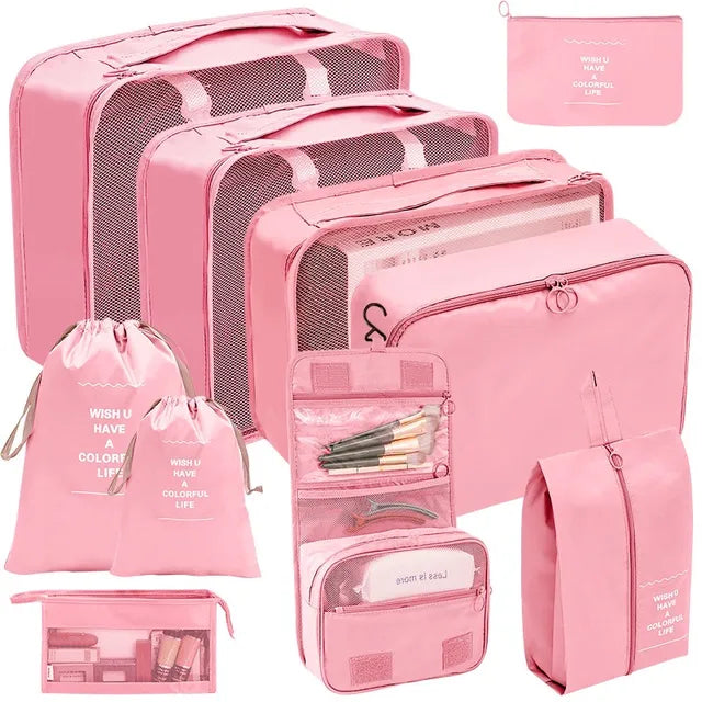 A group of 10 Pcs Travel Packing Organizer Bags