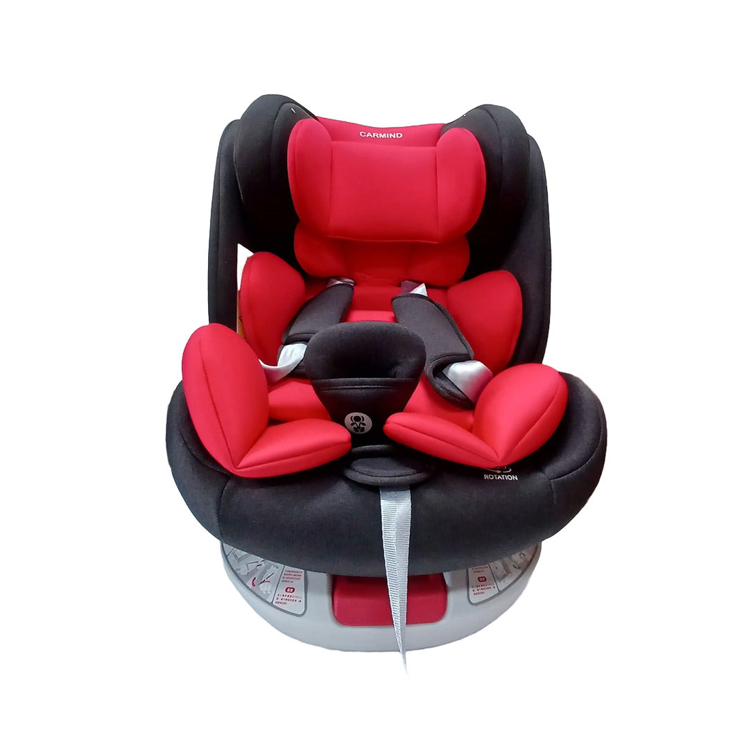 A Red Infant Car Seat.