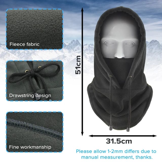  Insulated Thermal Windproof Balaclava Face Mask  with its size