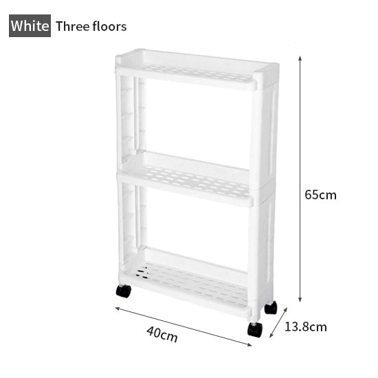 Storage Shelf with Wheel, Space Saving Convenient Home Organizer