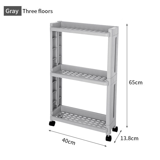 Storage Shelf with Wheel, Space Saving Convenient Home Organizer
