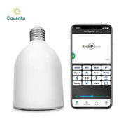 LED Qur’an Speaker Lamp and a Mobile Shows its App Interface.