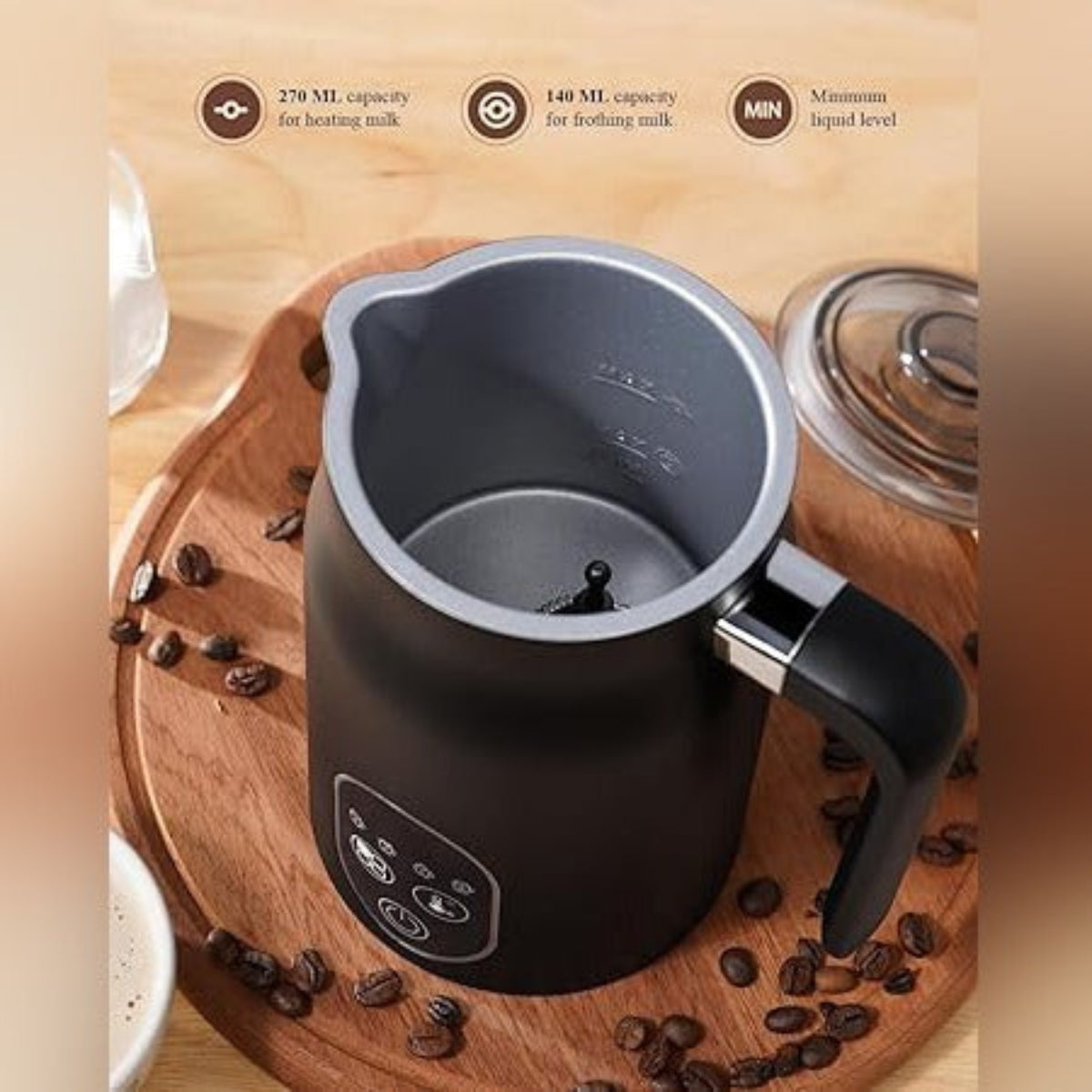 LEPRESSO Four Froth Milk Frother, Temperature Control Hot & Cold Foam Maker