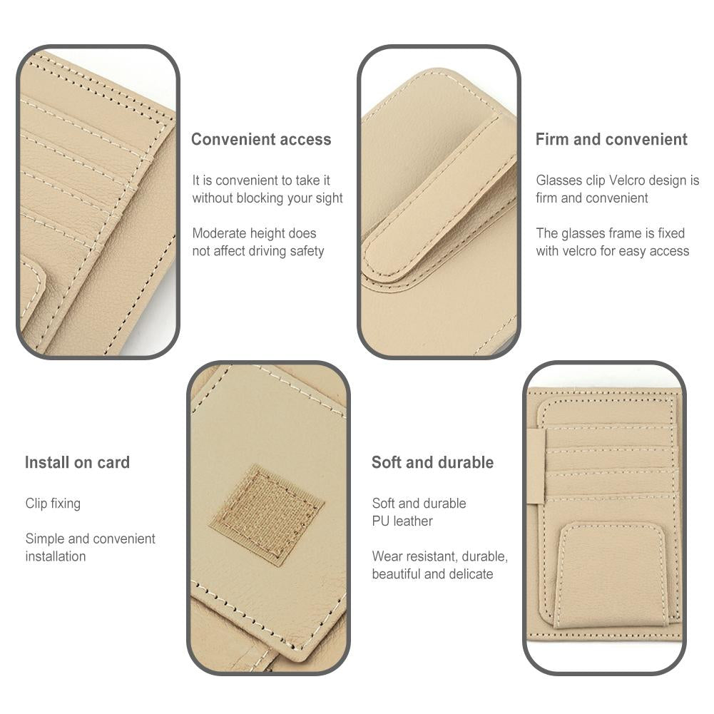 Features of the Leather Car Sun Visor Organizer