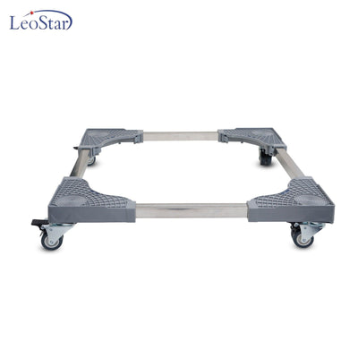 LeoStar Adjustable Washing Machine & Refrigerator Stand Base with Wheels – Heavy Duty Movable Appliance Trolley