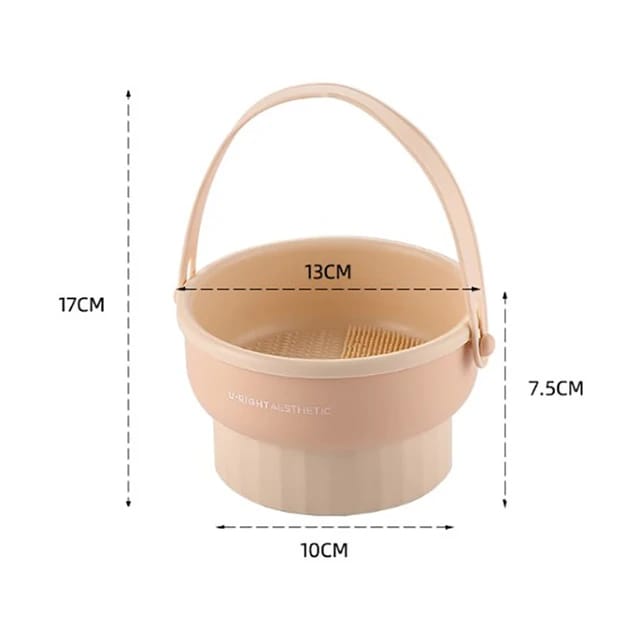 Makeup Brush Cleaning Mat with Brush Drying Holder  with its size