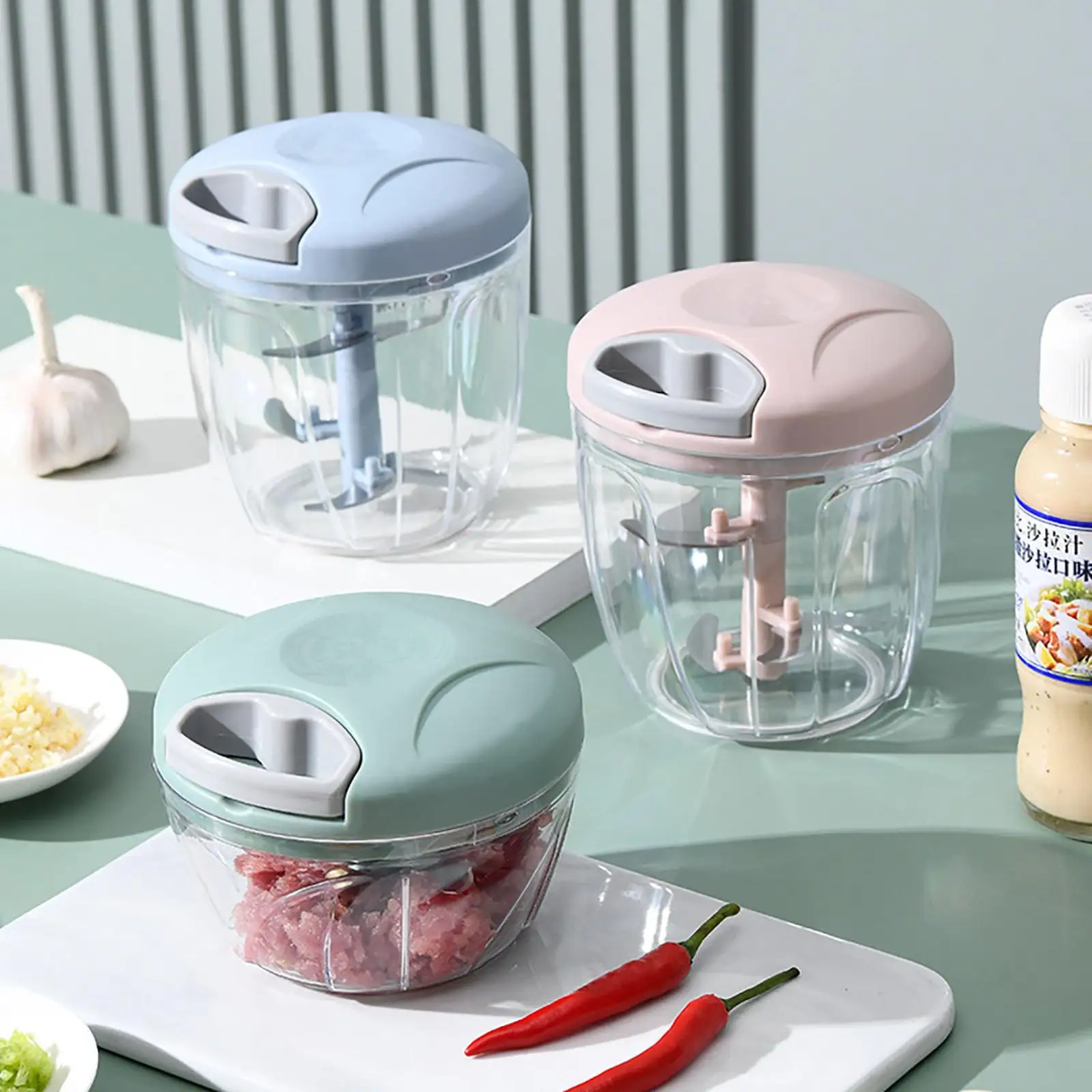 Manual Food Chopper, Multi-Functional Hand Cutter, Pull String Food Processor