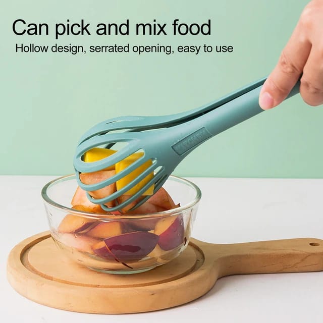A Person Pick Food Using Food Tong.