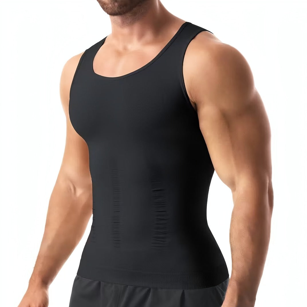 Men’s Slimming Compression Shaper Vest, Seamless Body Shaping Tank Top for Tummy Control