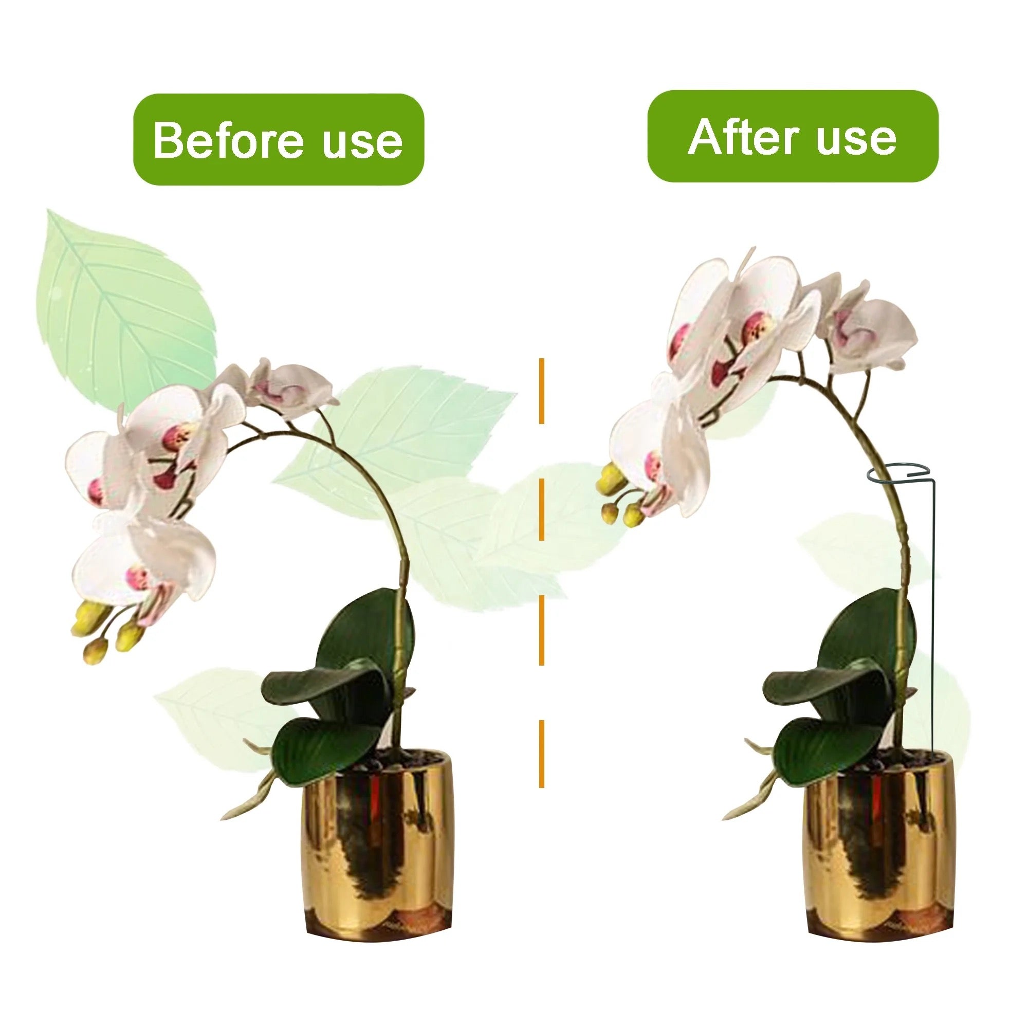 Comparing with and without using Metal Garden Plant Support Stakes