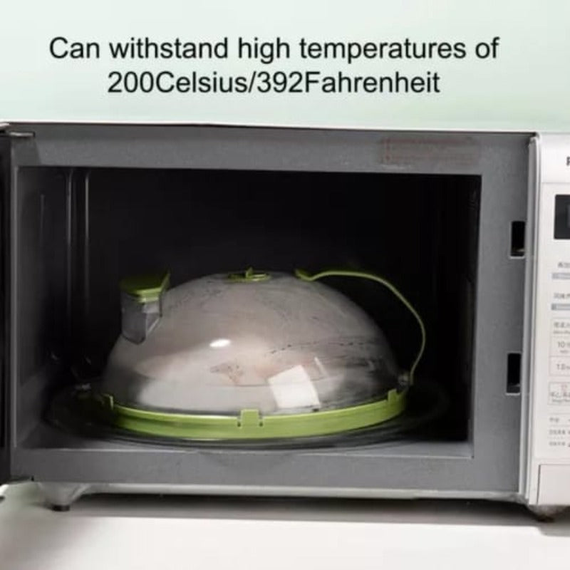 Microwave Oven Splatter Cover is Placed in Oven.