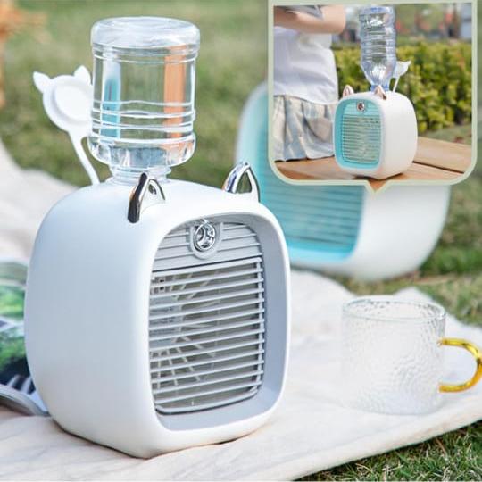 Mini Spray Cooling Fan in Grey Color.