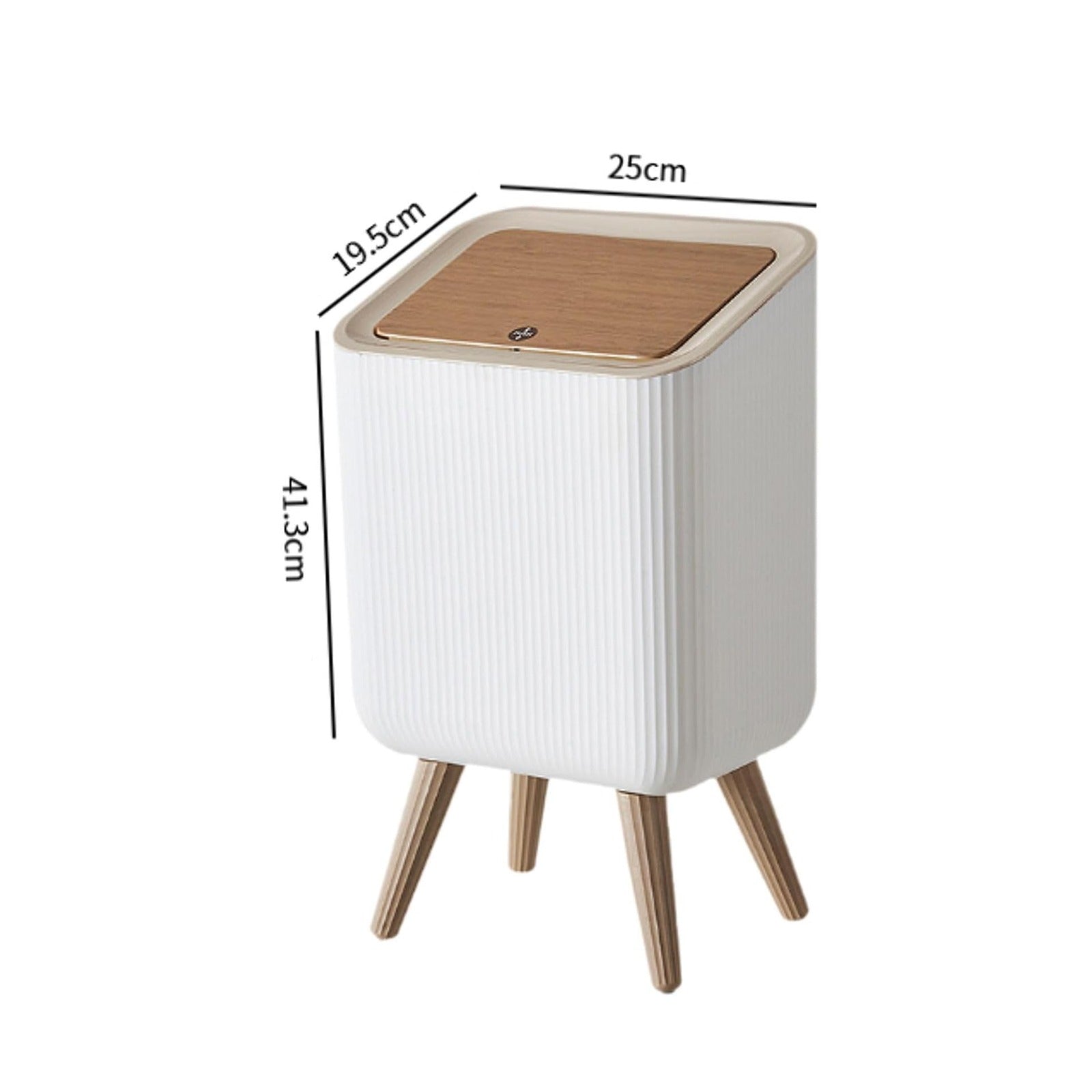 Size Of Modern Push Top Trash Can with Lid.