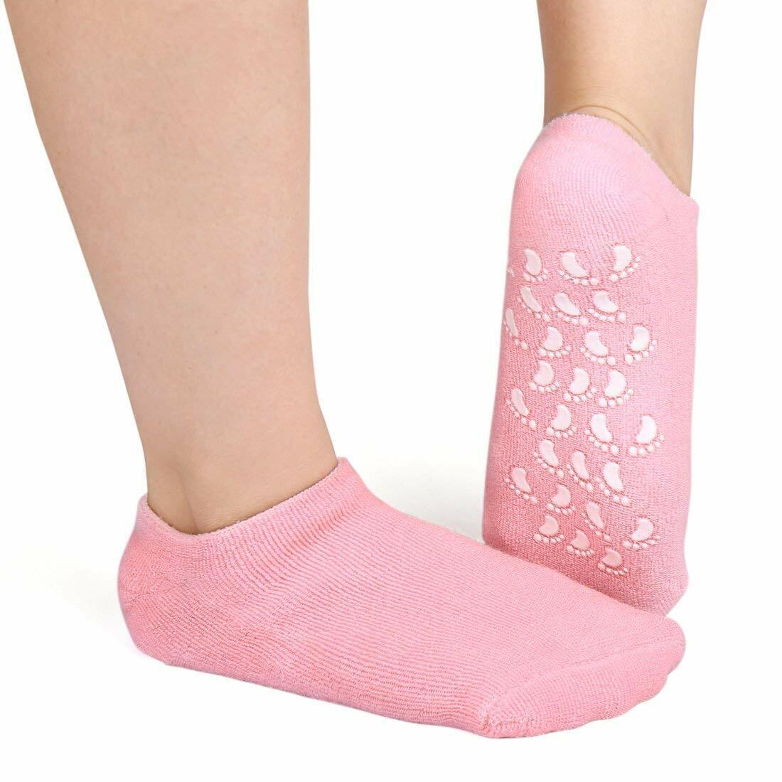 Moisturizing Spa Gel Socks for Cracked Heels, Reusable Hydrating Foot Care Socks