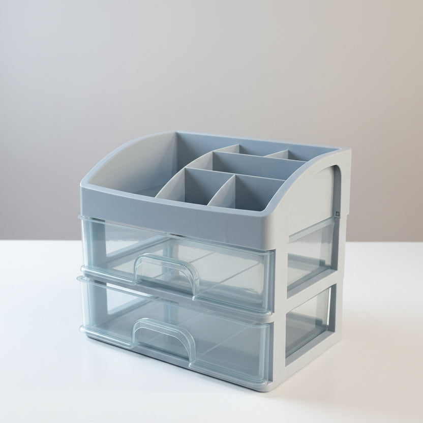 Multi-Compartment Makeup Organizer, Desktop Cosmetic & Accessories Storage Box