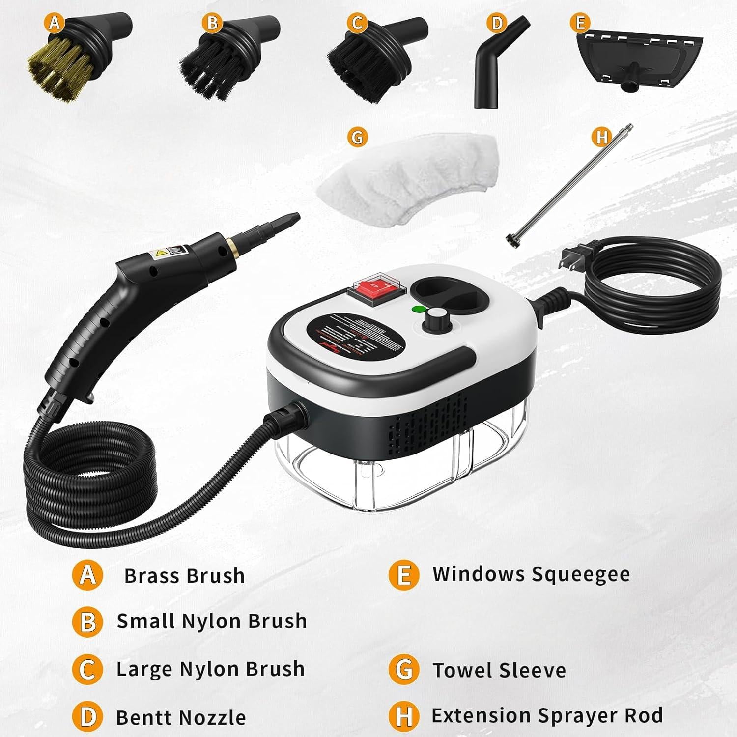 Multi-Function Steam Cleaner and its accessories.