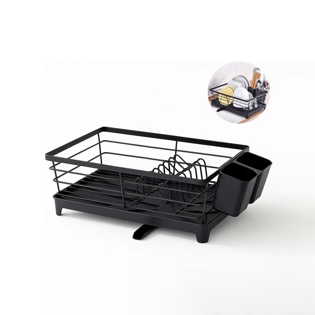 Multi-Functional Kitchen Dish Drying Rack, Countertop Stainless Steel Dish Organizer for Plates, Cups & Cutlery