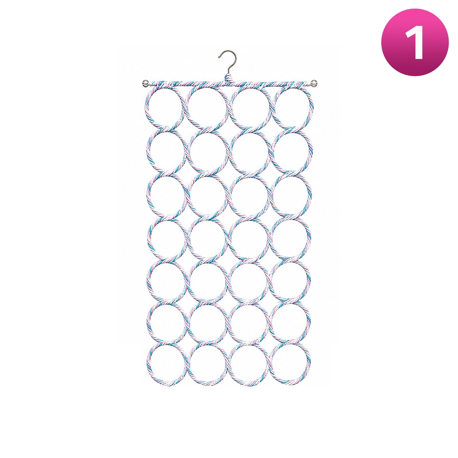 Multi-Ring Hanging Scarf Holder on a white background