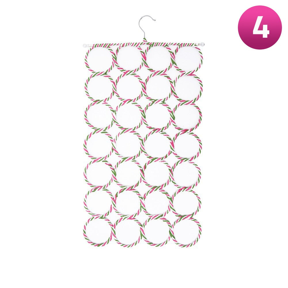 Multi-Ring Hanging Scarf Holder on a white background